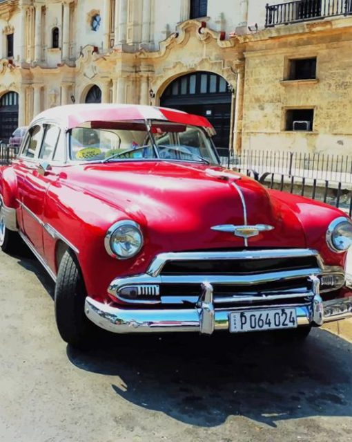 Red Old Car paint by numbers