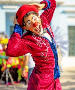 Red Clown In The Street paint by numbers