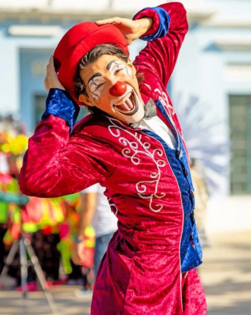 Red Clown In The Street paint by numbers