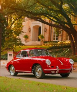 Red Porsche 356 paint by numbers