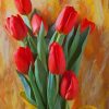 Red Tulips in Yellow Pitcher paint by numbers