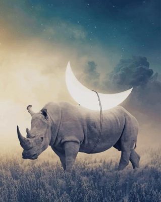 rhino surrealism paint by numbers