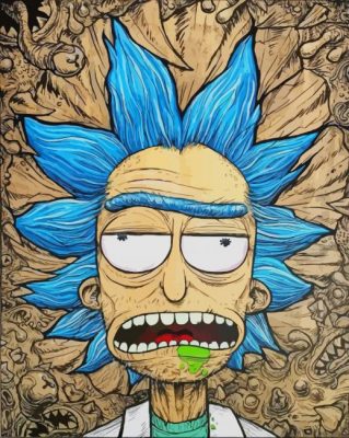 Rick And Morty Psychedelic Art paint by number