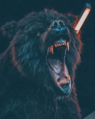 Roaning Brown Bear painting by numbers