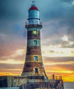 Roker Pier Light House United kingdom paint by numbers