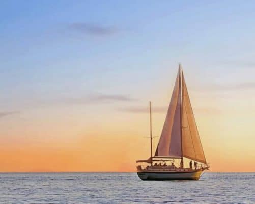 sailboat on sea paint by numbers