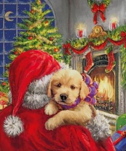 Santa And His Dog paint By numbers