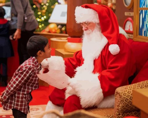 Santa Clause With A Child paint by numbers