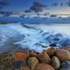 sea beach with rocks paint by numbers