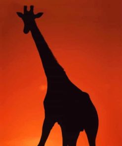 Silhouette of Giraffe paint by numbers