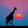 Silhouette of Giraffe Paint by numbers