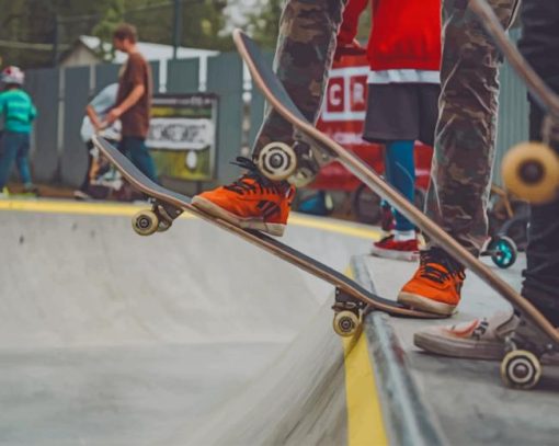 Skateboarders At The Pool paint by numbers
