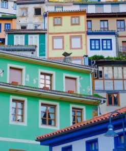 Los Acros Spanish Town Buildings paint by numbers