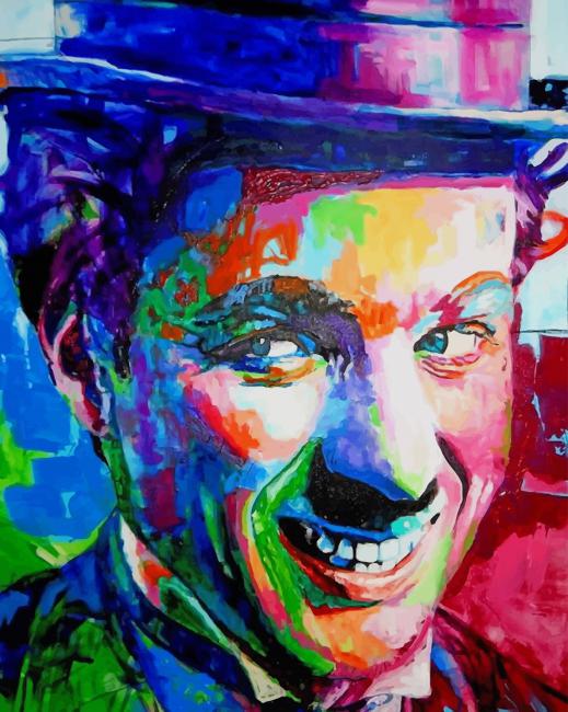Smiling Charlie Chaplin Portrait paint by numbers