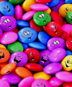 Smiling Colorful Candy paint by numbers