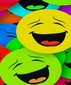 Smiling Colorful Emojis paint by numbers