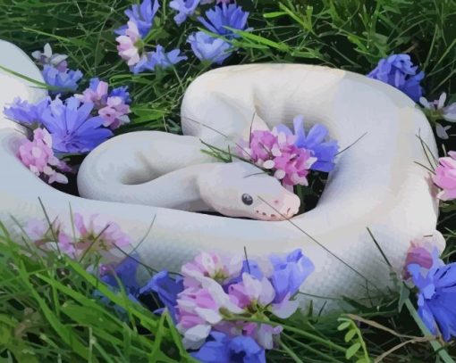 Snake In Flowers paint by numbers