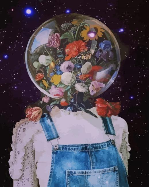 Space Girl Art paint by numbers