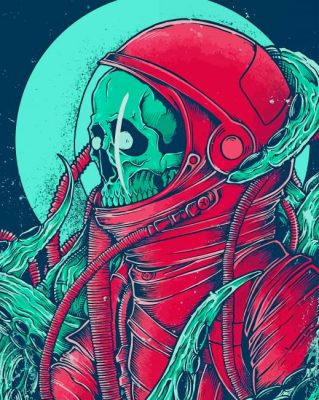 Spaceman Skeleton Art paint by numbers