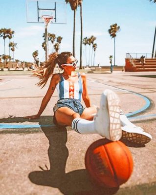 basket ball sport girl painting by numbers