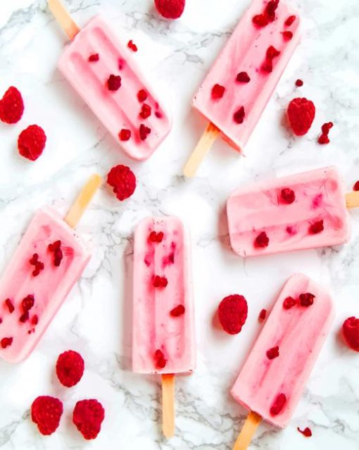 Strawberry popsicles painting by numbers