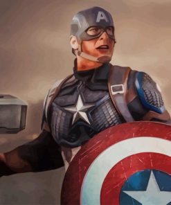 Superhero Captain America paint by number