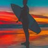 surfer silhouette paint by number