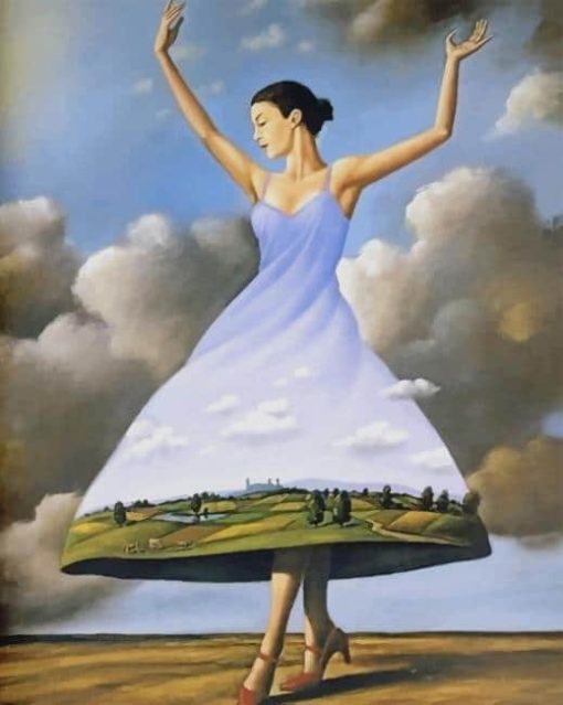 surreal woman dress art paint by number