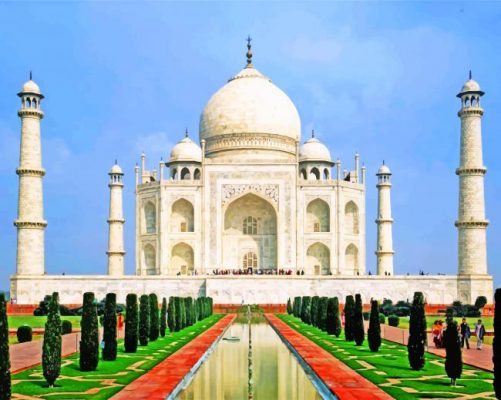 taj mahal india painting by numbers