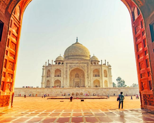 Indian Monument Taj Mahal paint by numbers