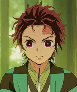 Tanjiro Demon Slayer paint by numbers