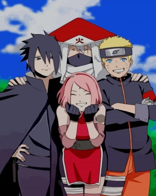 Team 7 Naruto paint by numbers