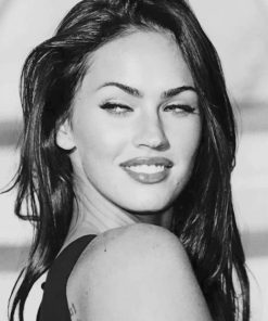 The Beautiful Megan Fox Black And White paint By Numbers