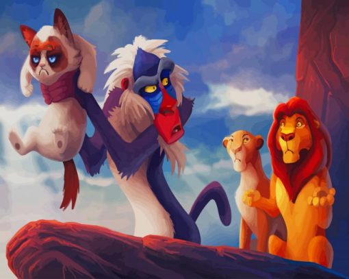 The Lion King Grumpy Cat paint by number