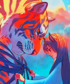 Tiger Anime Art paint by number