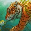 Tiger Under Water paint by number