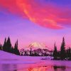 Tipsoo Lake Winter Sunset paint by numbers