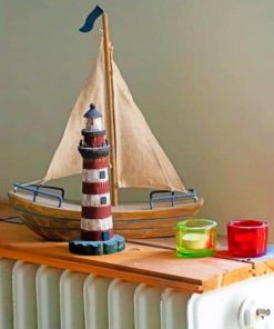 Boat And Light House Toys paint by numbers