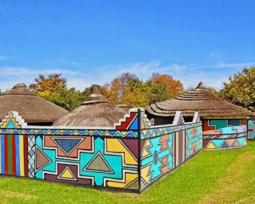 African Traditional Graffiti paint by numbers