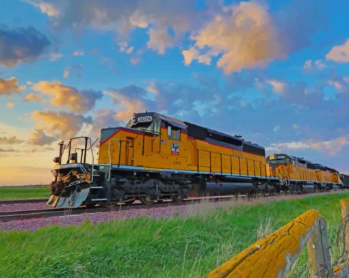 Train In A Landscape paint by numbers