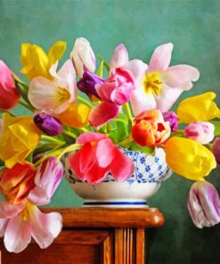 Tulip Flower Vase paint by numbers