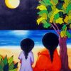 Two Girls Moonlight paint by numbers