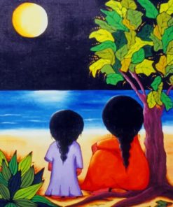 Two Girls Moonlight paint by numbers