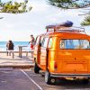 Orange Van On The Beach paint by numbers