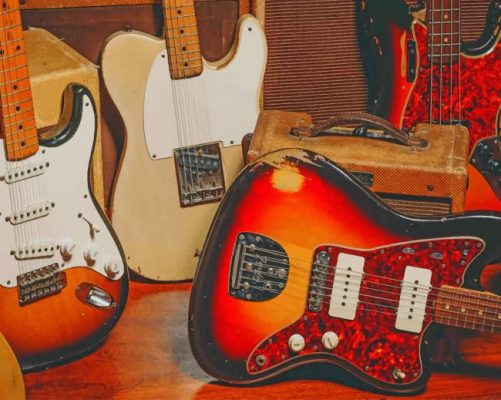 Vintage Guitars Collection paint by numbers