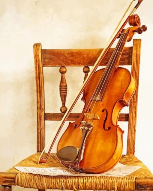 Vintage Violin paint by numbers