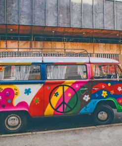 Hippie Volkswagen Van paint by numbers