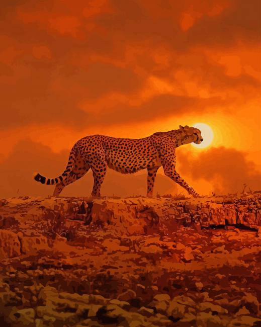Walking Tiger paint by numbers