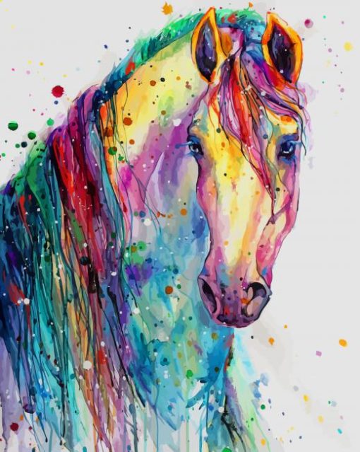 Watercolor Horse paint by number