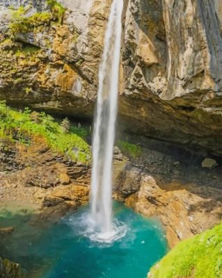 Waterfall and Lake paint by numbers